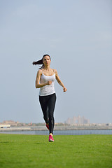 Image showing woman jogging at morning