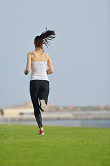 Image showing woman jogging at morning