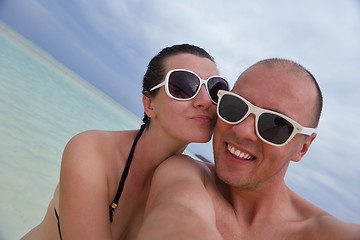Image showing happy young couple have fun on summer
