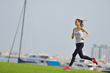 Image showing woman jogging at morning