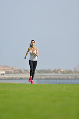 Image showing woman jogging at morning