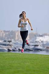 Image showing woman jogging at morning