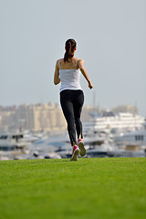 Image showing woman jogging at morning