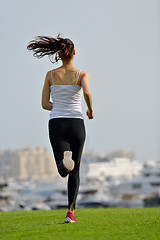 Image showing woman jogging at morning