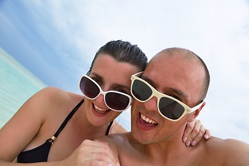 Image showing happy young couple have fun on summer