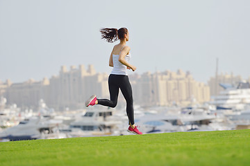 Image showing woman jogging at morning