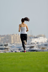 Image showing woman jogging at morning