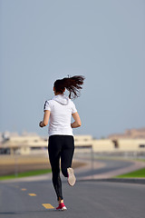 Image showing woman jogging at morning