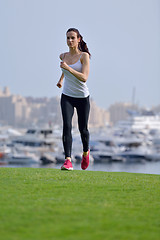 Image showing woman jogging at morning