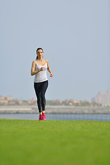 Image showing woman jogging at morning