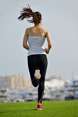 Image showing woman jogging at morning