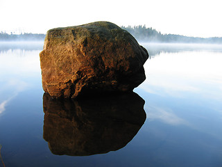 Image showing Rock in a lake