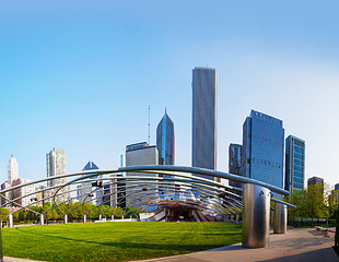 Image showing Jay Pritzker Pavilion in Millennium Park in Chicago