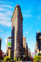 Image showing Flatiron (Fuller) building in NYC in the morning