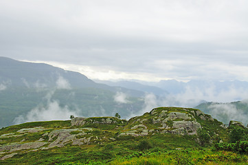 Image showing Rain og clouds in the mountains