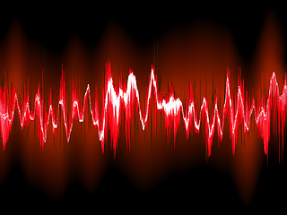 Image showing Sound waves on black background. EPS10