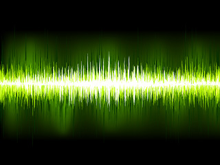 Image showing Sound waves oscillating on black. EPS 10