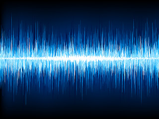 Image showing Sound waves oscillating on black. EPS 10