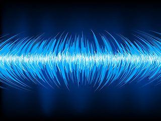 Image showing Sound waves oscillating on black. EPS 10