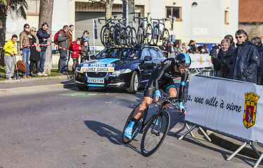 Image showing The Cyclist Lopez garcia David- Paris Nice 2013 Prologue in Houi