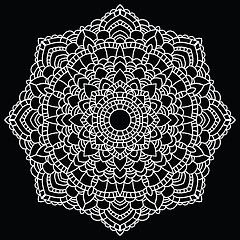 Image showing Round lace pattern. Mandala.