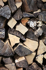 Image showing Stockpile of chopped wood