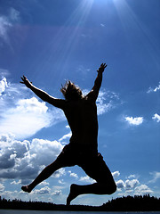 Image showing Happy person, silhouette