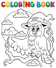 Image showing Coloring book Halloween owl 1