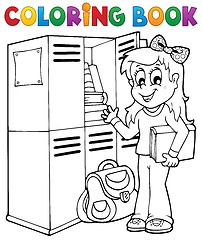 Image showing Coloring book school topic 5