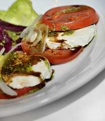 Image showing Salad With Mozzarella And Tomatoes