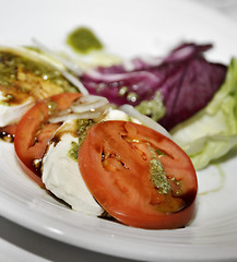 Image showing Salad With Mozzarella And Tomatoes