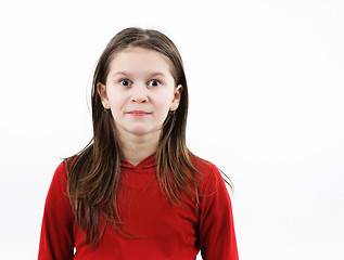 Image showing Child girl stares forward