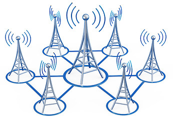 Image showing digital transmitters sends signals from high tower