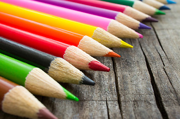 Image showing Colorful Wooden Pencil