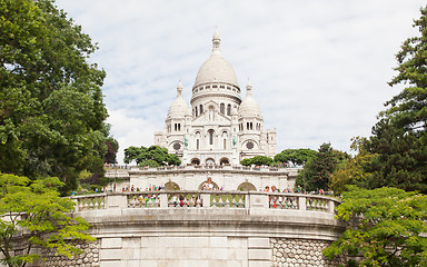 Image showing PARIS, FRANCE - JULY 28: Sacre Coeur Basilica in summer day. Lar