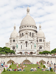 Image showing PARIS, FRANCE - JULY 28: Sacre Coeur Basilica in summer day. Lar