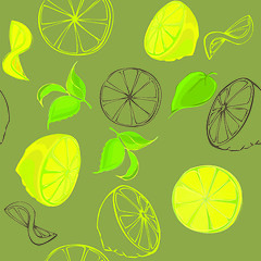 Image showing Lemon seamless background. 