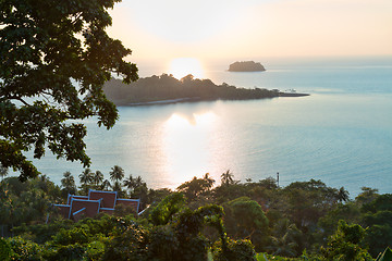 Image showing sunset view of the sea