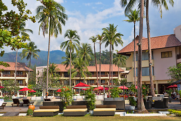 Image showing tropical hotel c palms