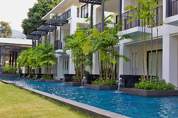 Image showing Swimming pool in spa resort