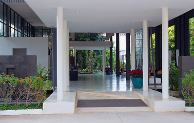 Image showing tropical hotel lobby on the island, Thailand