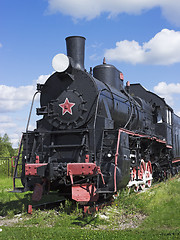 Image showing Russian steam locomotive 30 years last century