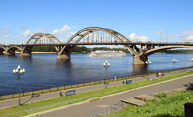 Image showing The bridge over the river Volga