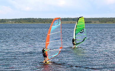 Image showing Windsurfing on the Volga River