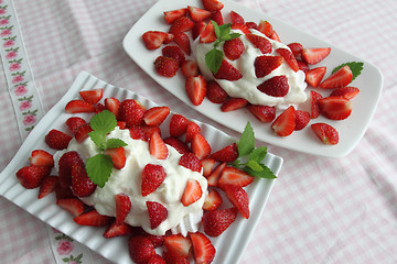 Image showing Dessert with strawberries