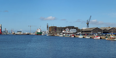 Image showing Saint Nazaire, France - august 2013,  harbor with fishing boats 