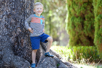 Image showing boy in the woods