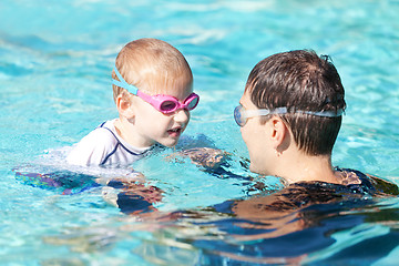 Image showing family in the swimming pool