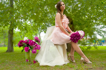 Image showing beautiful woman with flower