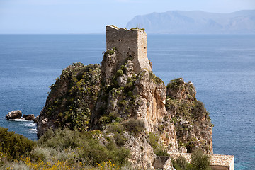 Image showing old tower of Scopello, Sicily, Italy